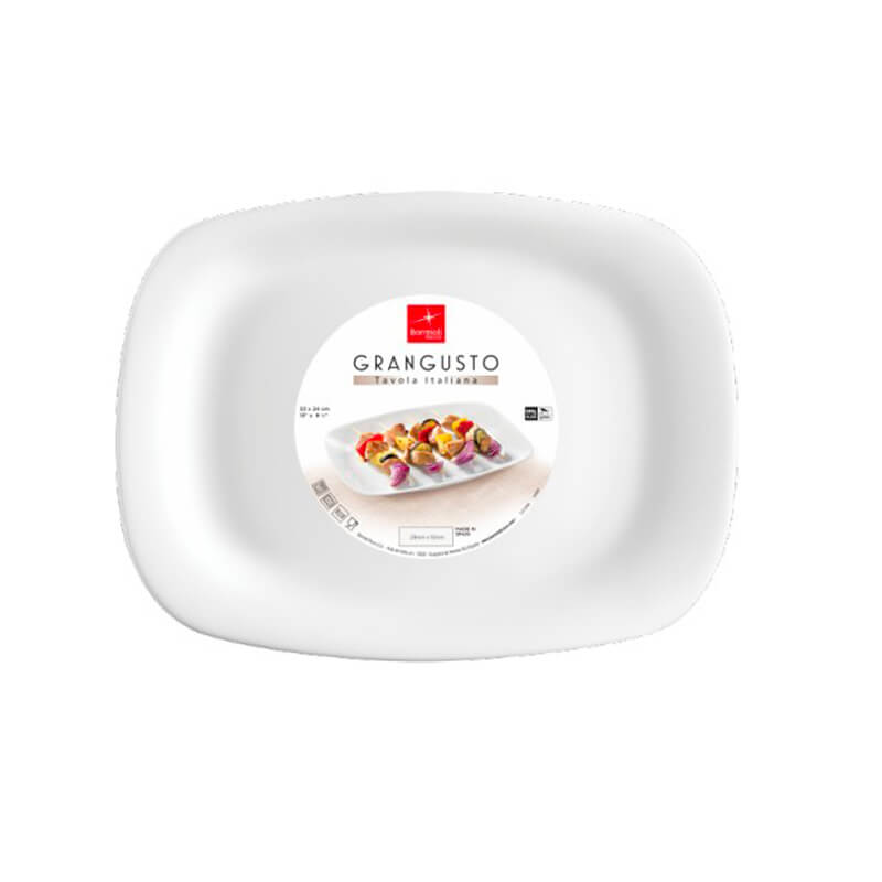 28 Cm Bormioli Rocco Grangusto Servierteller aus opalisierendem Sicherheitsglas Set mit 6 Stk