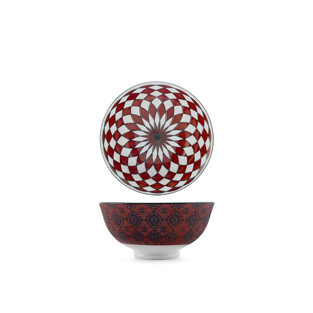 12 cm - H&H Nomad Bruno Barbieri Poke Kom Assorti Texturen in Premium Porselein - Set van 6 Stuks