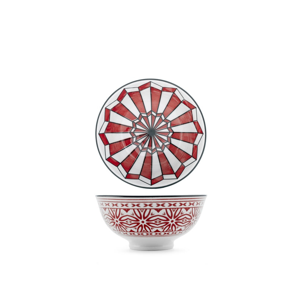 12 cm - H&H Nomad Bruno Barbieri Poke Kom Assorti Texturen in Premium Porselein - Set van 6 Stuks