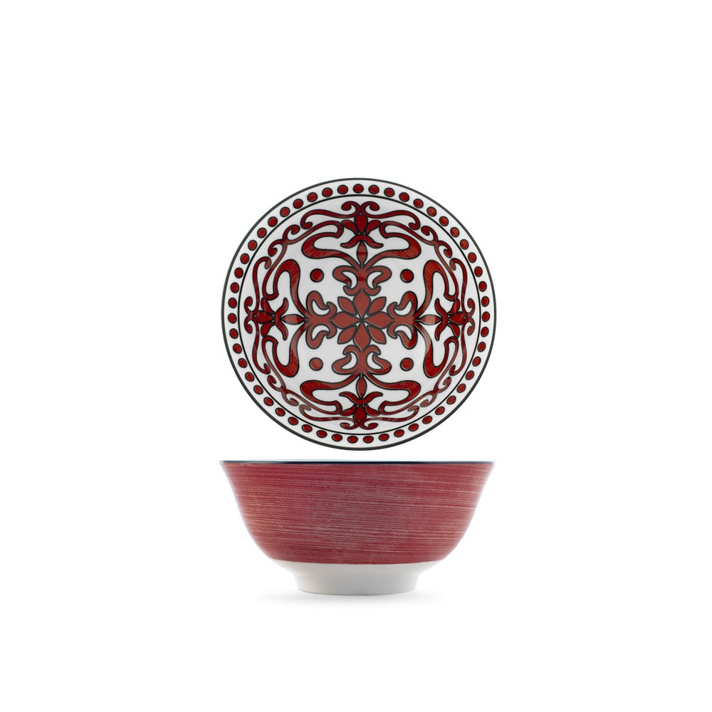 16 cm - H&H Nomad Bruno Barbieri Bol poke textures assorties en porcelaine premium - Set de 6 pz