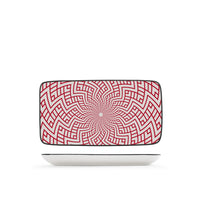 11x20 cm - H&H Nomad Bruno Barbieri Plato Bandeja Rectangular Texturas Surtidas en Porcelana Premium - Set de 6 Pzs