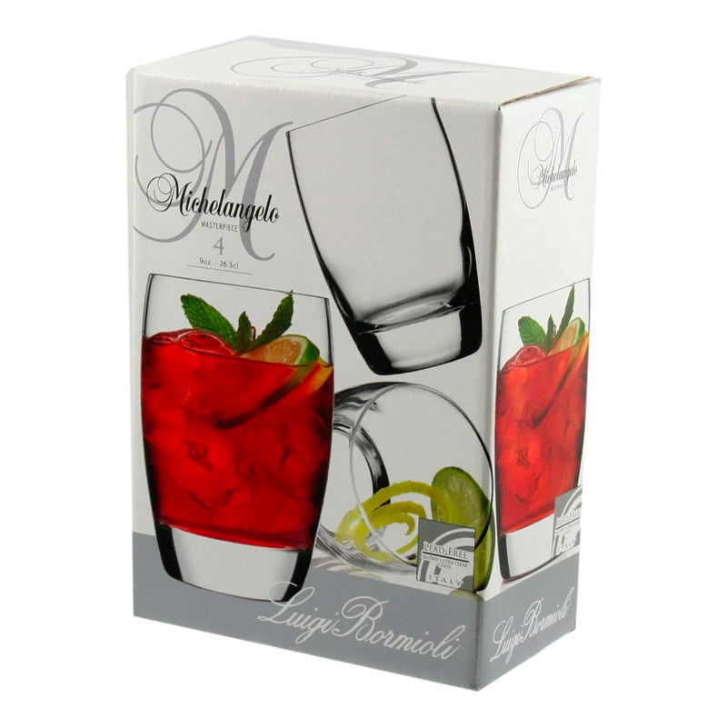 34 5 Cl Bormioli Luigi Michelangelo Verre à eau en verre Set de 4 pièces