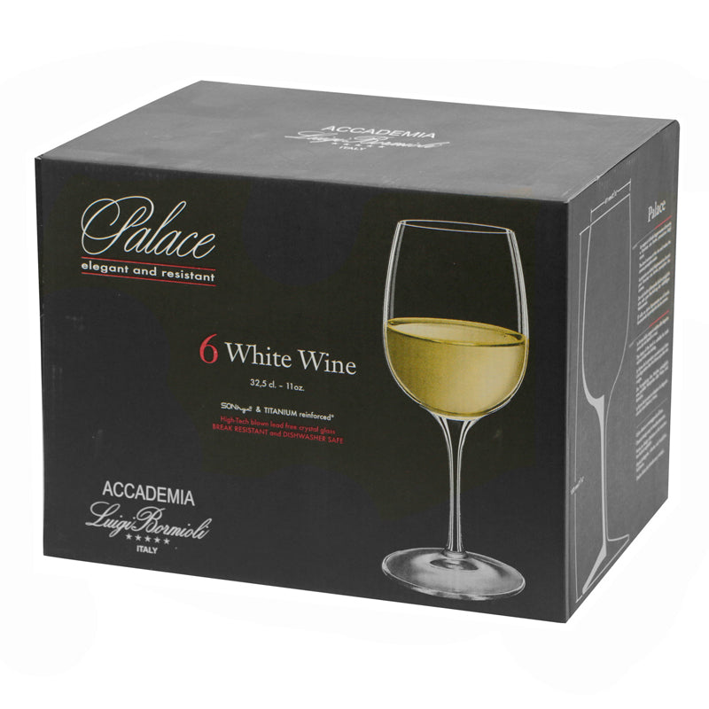 32 5 Cl Bormioli Luigi Palace Verre à vin blanc en verre Set de 6 pièces