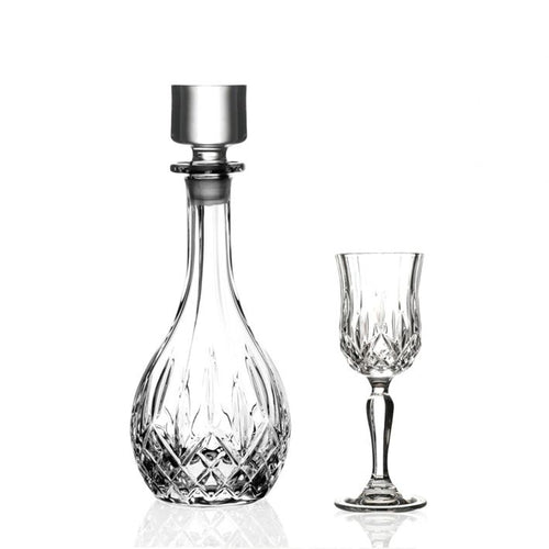 Rcr Opera Likörflasche Mit Weingläsern Aus Glas Set 7 Stück