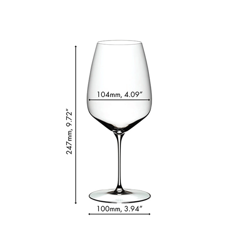 82 9 Cl Riedel Veloce Cabernet Merlot Red Wine Glass In Glass Set of 2 Pieces