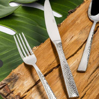 Abert Rinascimento Cuillère de table martelée en acier inox Set de 12 pz