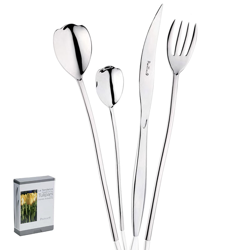 Pintinox Tulipani Service De Couverts En Acier Inoxydable Set 24 Pcs