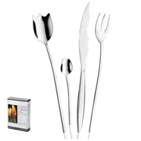 Pintinox Tulipani Extra Cutlery Set In Stainless Steel Set 24 Pcs
