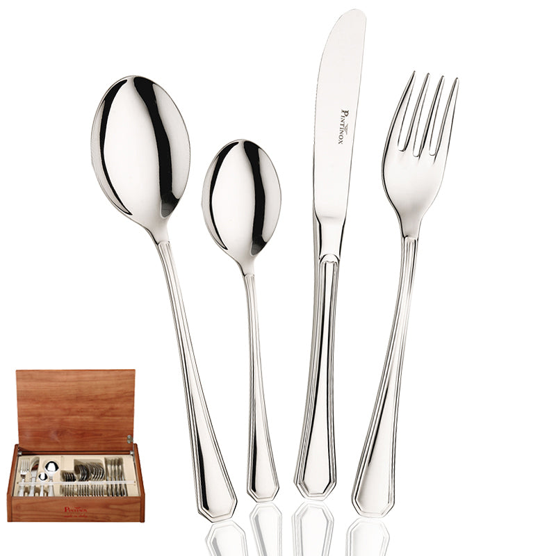 Pintinox America Juego De Cubiertos En Acero Inoxidable Set 24 Pz