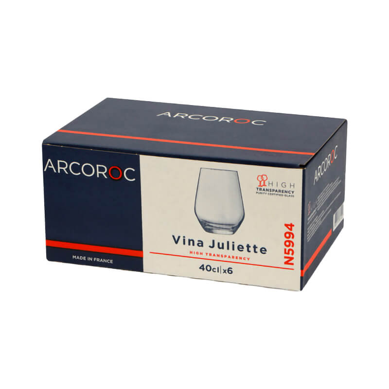40 Cl Arcoroc Juliette Vaso de Agua en Vidrio - Set de 6 Piezas
