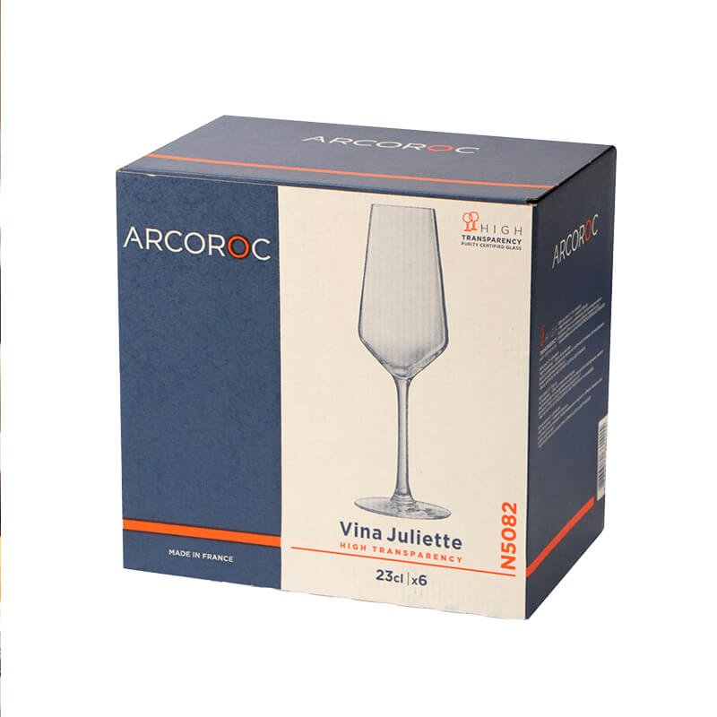 23 Cl Arcoroc Juliette Flûte En Verre Set de 6 Pièces