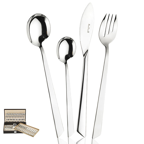 Pintinox EuclideCubertería de acero inoxidable set de 75 piezas
