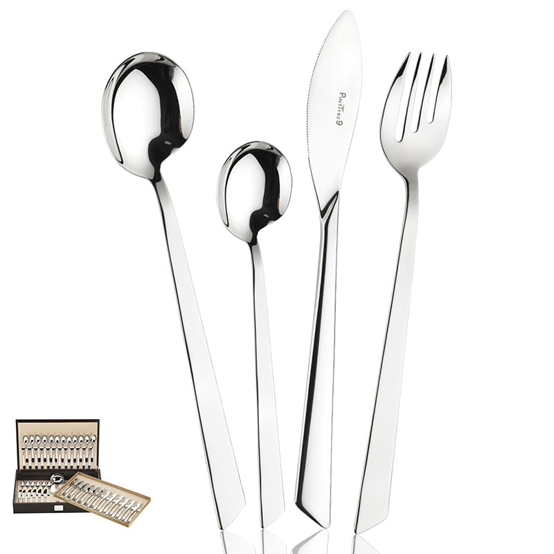 Pintinox EuclideCutlery Set in Stainless Steel Set of 75 Pcs
