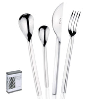 Pintinox Treccia Cutlery Set In Forged Stainless Steel Set 24 Pcs