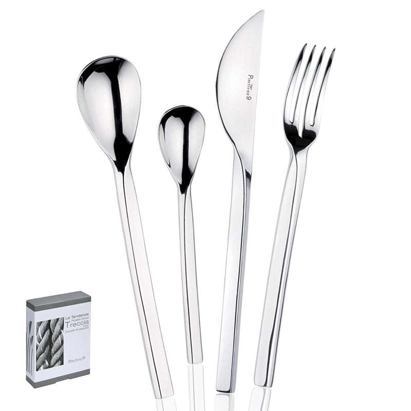 Pintinox Treccia Cutlery Set In Forged Stainless Steel Set 24 Pcs