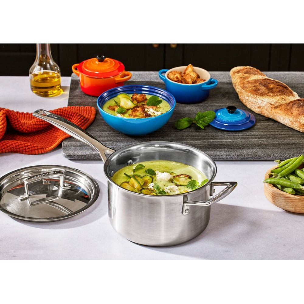 Le Creuset Acciaio Inox Casseruola Con Manico Lungo e Maniglia In Acciaio Inox