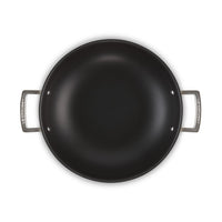 Le Creuset Acciaio Inox Wok Antiadherente en Acero Inoxidable con Tapa de Vidrio