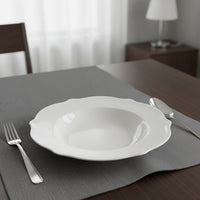 21,5 cm - H&H Blanc gewellter tiefer Porzellanteller Set 6 Stk