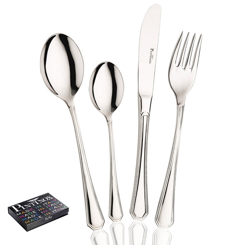 Pintinox America Juego De Cubiertos En Acero Inoxidable Set 24 Pz