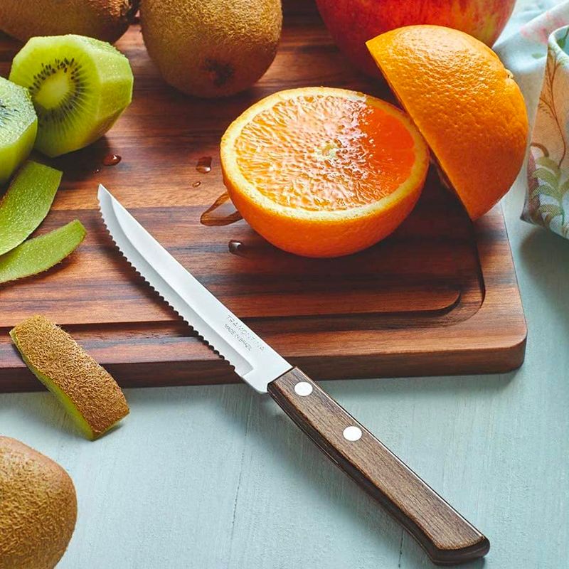 Tramontina Tradicional Cuchillo para Bistec En Acero Inoxidable Poliwood Set de 6 Pzas