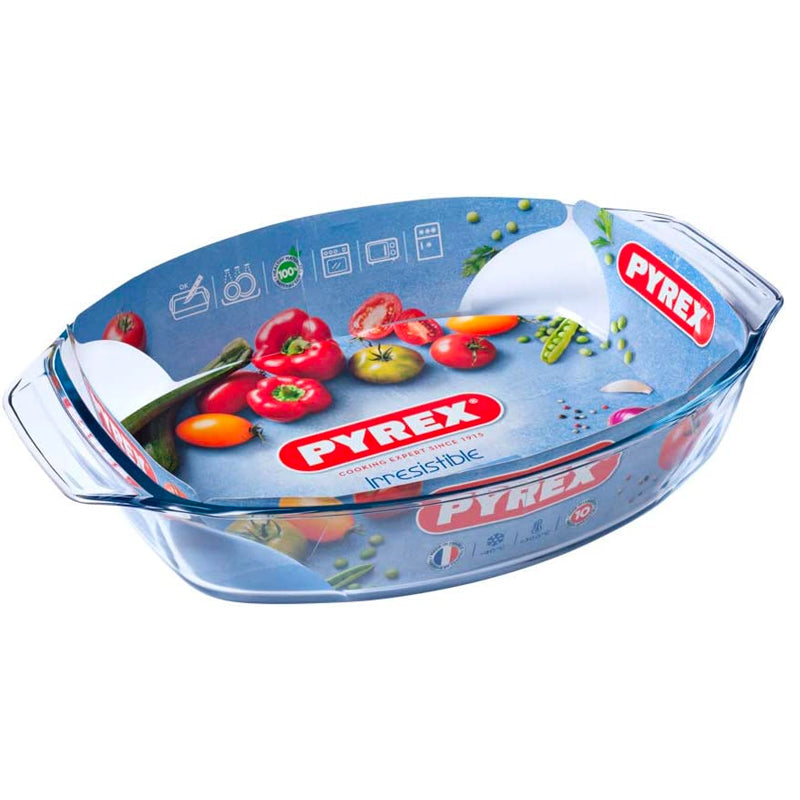 35X24 Cm Pyrex Irresistible Plat à four ovale en verre borosilicaté