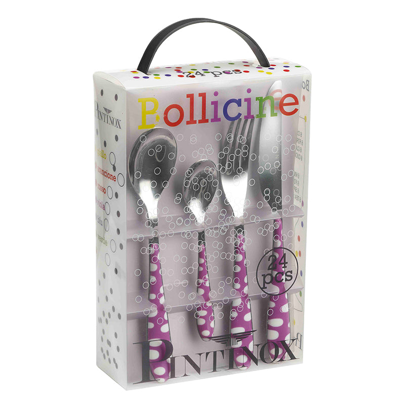 Pintinox Bollicine Service de Couverts en Acier Inoxydable - Lot de 24 Pcs