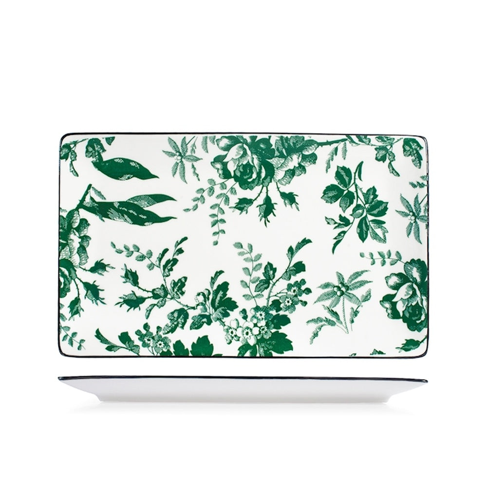27x16 cm - H&H Margaret Bandeja de Servicio Rectangular En Porcelana - Set 6 piezas