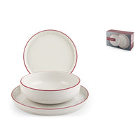 H&H Essence Red Service de Table En Porcelaine - Set de 18 Pcs