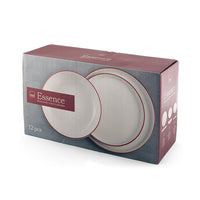 H&H Essence Red Service de Table En Porcelaine - Set de 18 Pcs