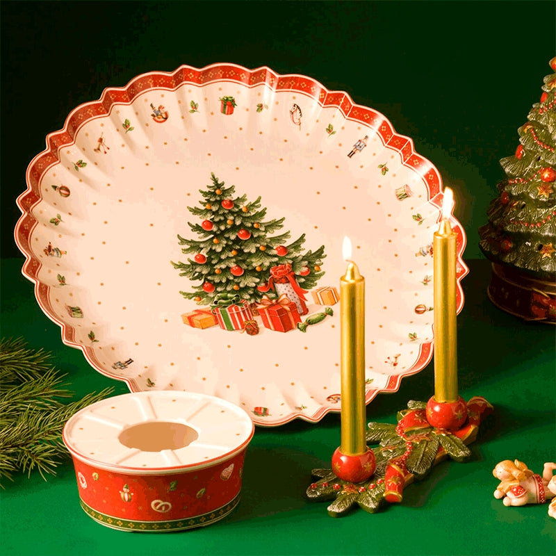 44 Cm Villeroy And Boch Toy S Delight Gedecoreerd kerst porselein middenstuk