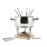 H&H Set fondue en acier inox 18/10 Set de 11 pcs