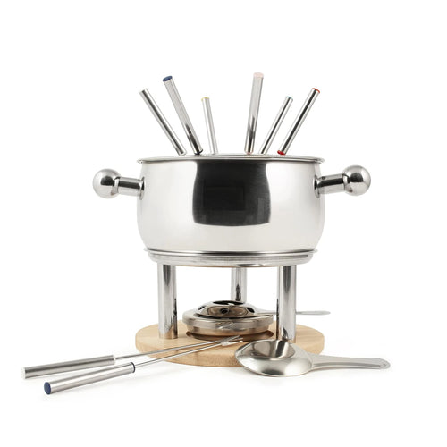 H&H Set fondue en acier inox 18/10 Set de 11 pcs