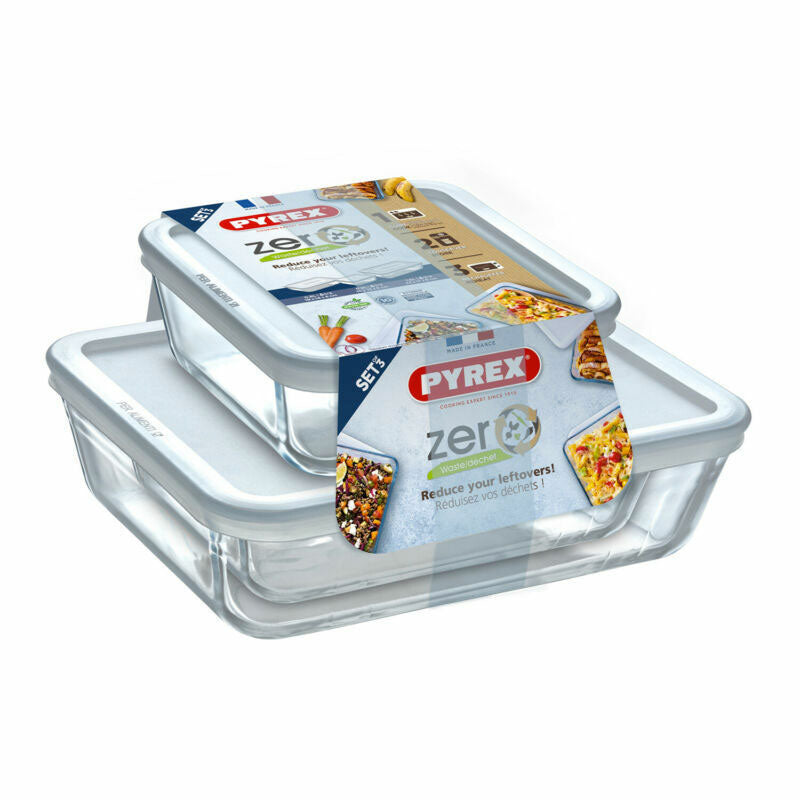Pyrex Cook And Freeze Set Recipientes Para Alimentos En Vidrio Borosilicato Set 3 Pz