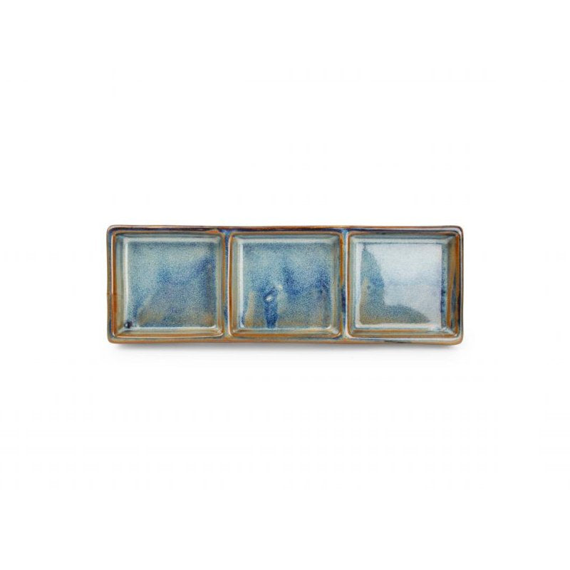 24X8 Cm F2D Nova 3 Compartment Serving Tray In Porcelain Set 4 Pcs