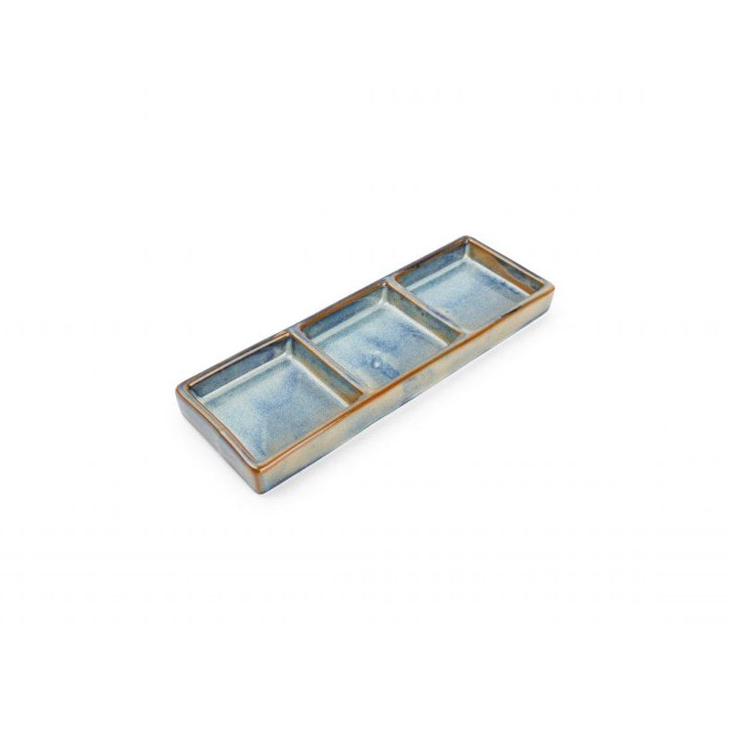 24X8 Cm F2D Nova 3 Compartment Serving Tray In Porcelain Set 4 Pcs