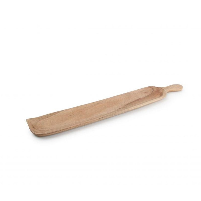 50X7 Cm Wood And Food Bandeja Rectangular Con Mango de Madera
