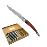 22 Cm Laguiole Steakmesser in Geschenkbox aus Edelstahl Pakkawood Set 6 Stk