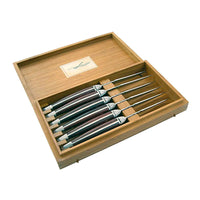 22 Cm Laguiole Steakmesser in Geschenkbox aus Edelstahl Pakkawood Set 6 Stk