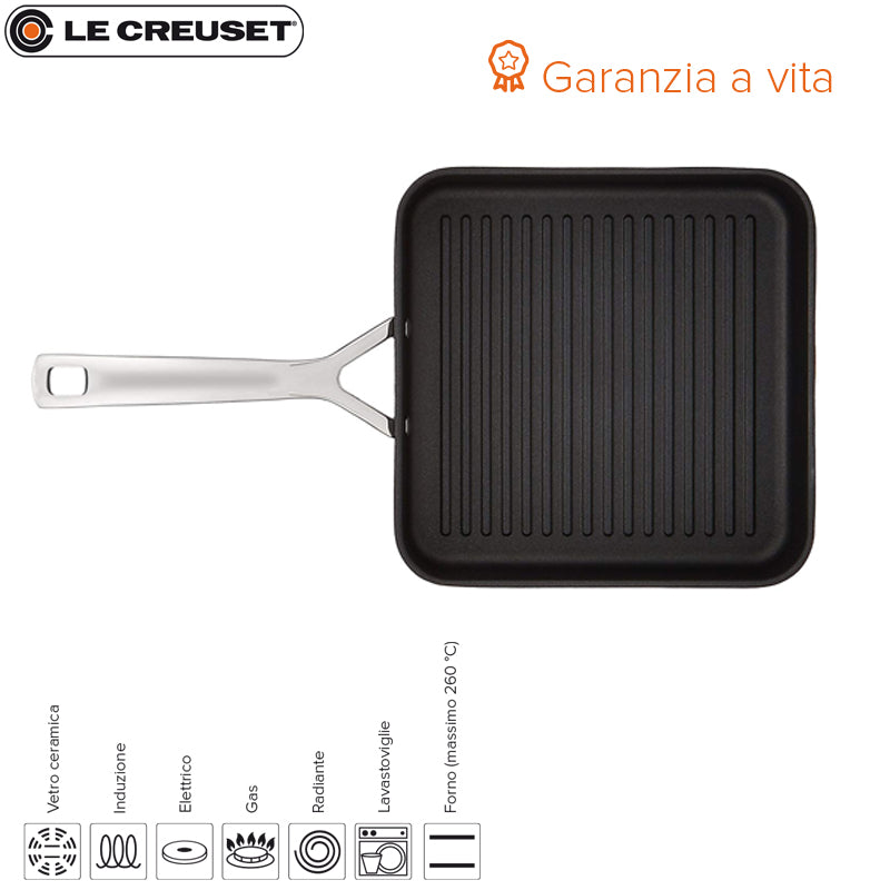 Le Creuset Les Forgees Plancha Carrée En Aluminium Antiadhésive