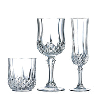 Cristal D'Arques Longchamp Glass and Wine Glass Set in Crystal Glass Set of 18 Pcs
