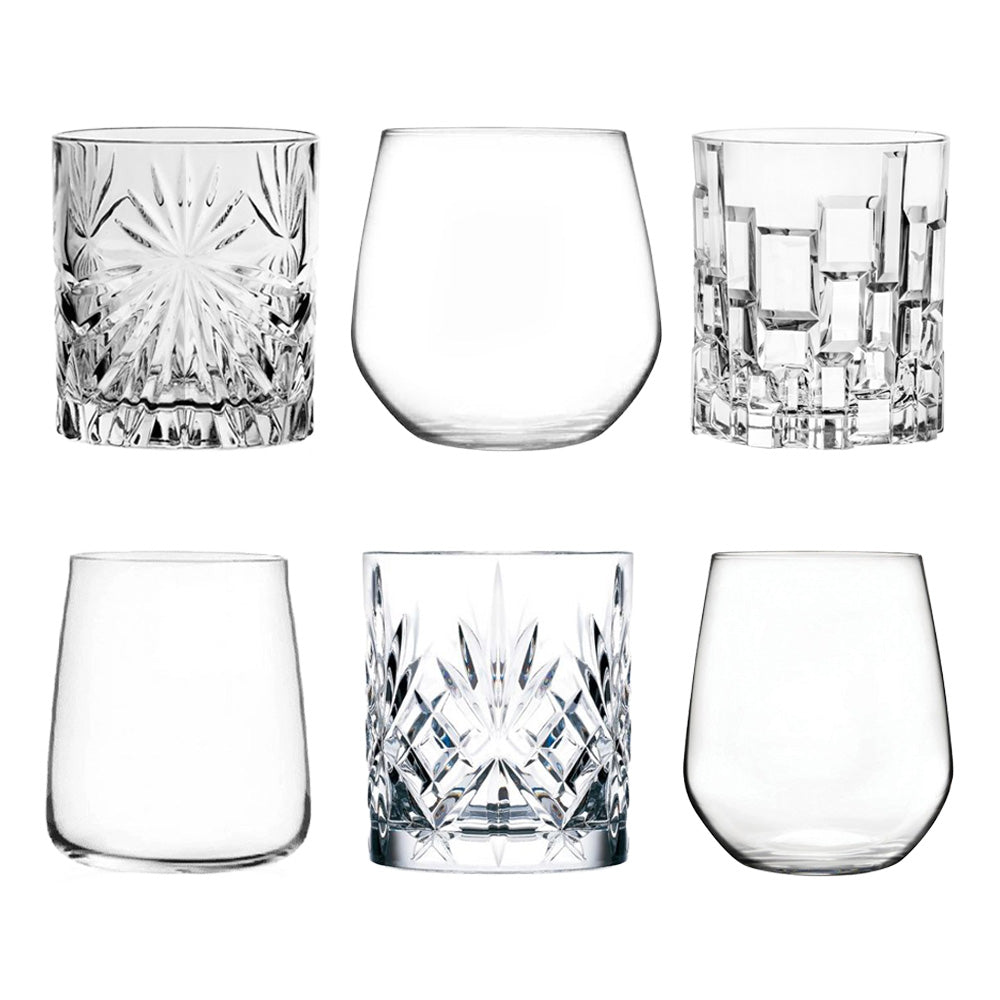 RCR Cristalleria Italiana Mosaic Bicchieri Acqua MixedUp Assortiti In Vetro - Set 6 Pz