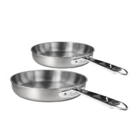 24-28 cm - Agnelli Alu-Inox 3-Ply Set poêles basses induction avec manches tubulaires - Set 2 Pcs
