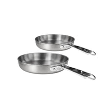 24-28 cm - Agnelli Alu-Inox 3-Ply Set poêles basses induction avec manches tubulaires - Set 2 Pcs