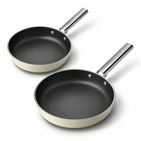20-24 cm - Cookware Set Lage Koekenpannen van Aluminium met Keramische Coating - Set van 2