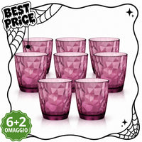 Bormioli Rocco Diamond Rock Purple Waterglazen 30,5 cl - 6 + 2 Gratis