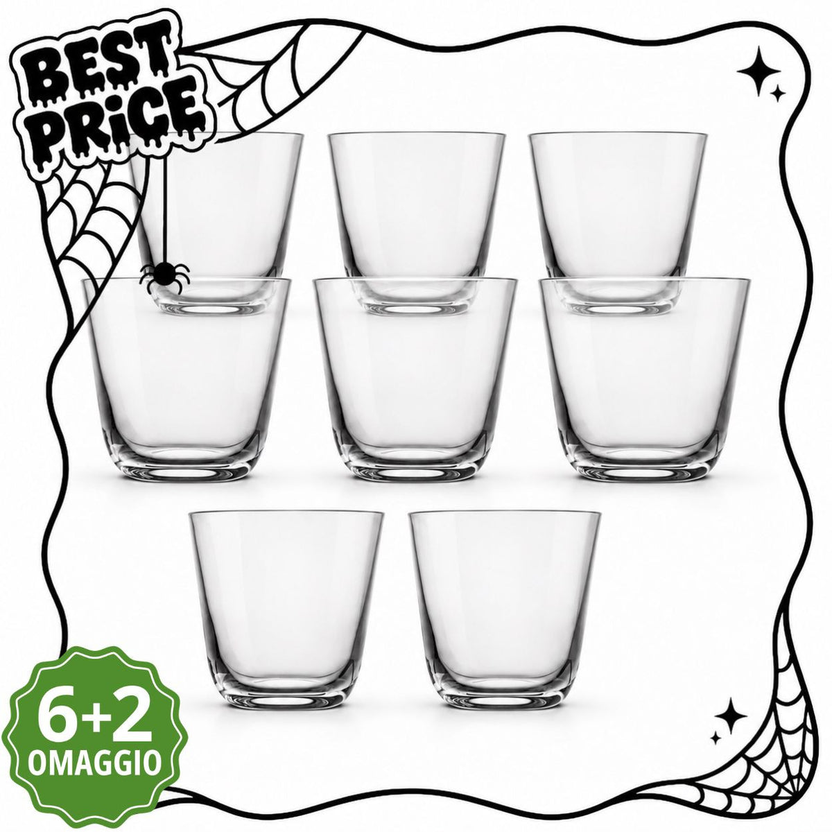 NUDE Savage Verres à Eau 26 cl - 6 + 2 Offerts