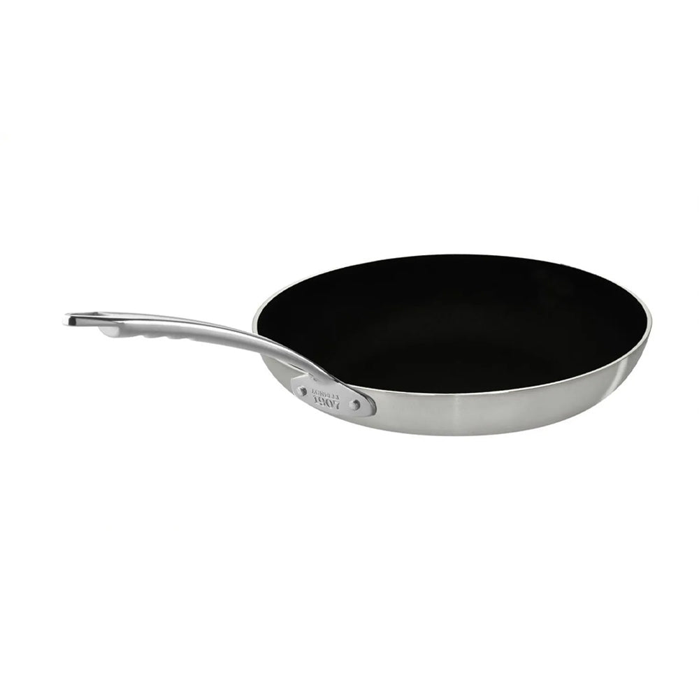 Agnelli Induction Chef 2-Ply Low Sloped Non-Stick SharkSkin Pan in Aluminum with Stainless Steel Handle