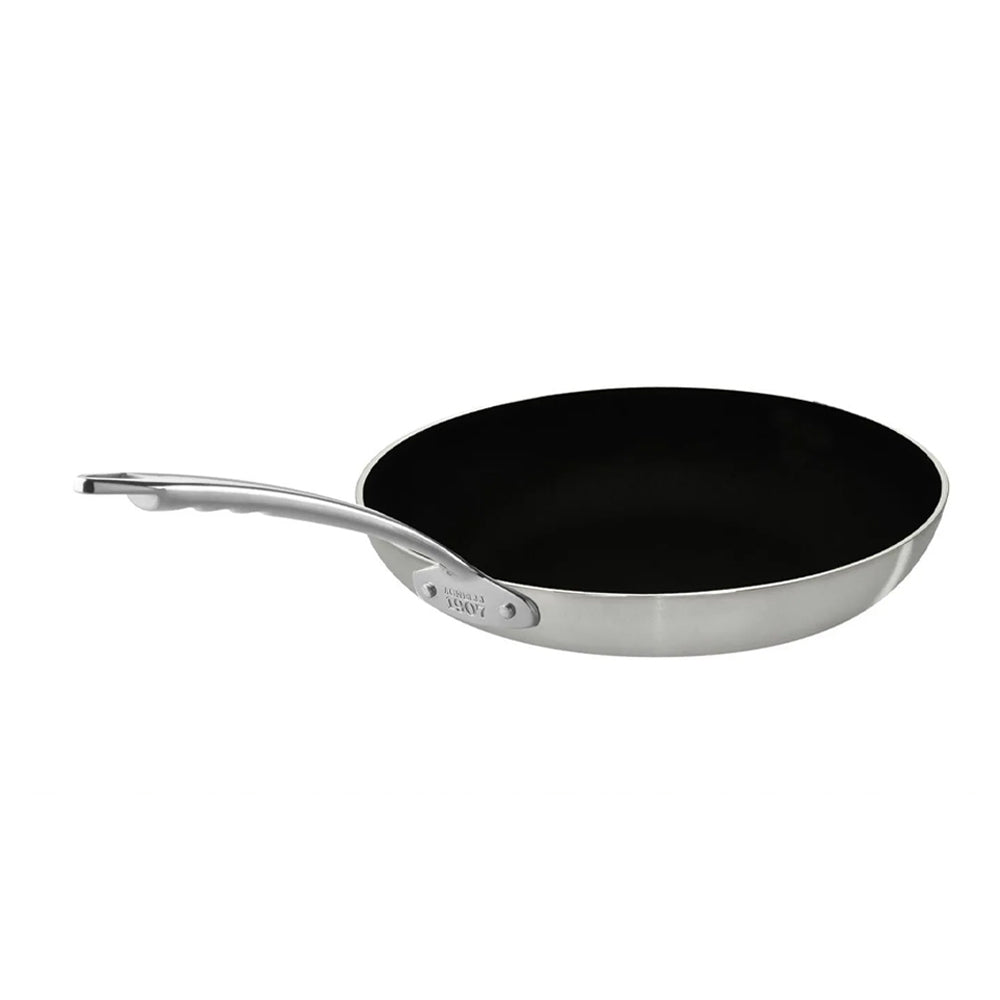 Agnelli Induction Chef 2-Ply Low Sloped Non-Stick SharkSkin Pan in Aluminum with Stainless Steel Handle