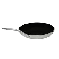 Agnelli Induction Chef 2-Ply Low Sloped Non-Stick SharkSkin Pan in Aluminum with Stainless Steel Handle