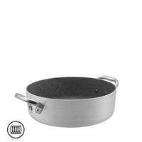 Agnelli SharkSkin Lage Anti-aanbak Aluminium Inductie Braadpan met 2 Roestvrijstalen Handvatten